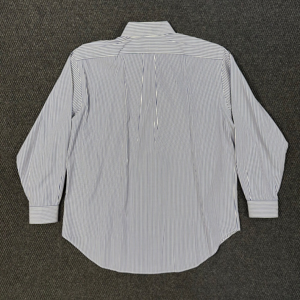 Polo Ralph Lauren Oxford Dress Shirt Men 16.5 32/33 Classic Fit Blue Striped - Picture 7 of 13